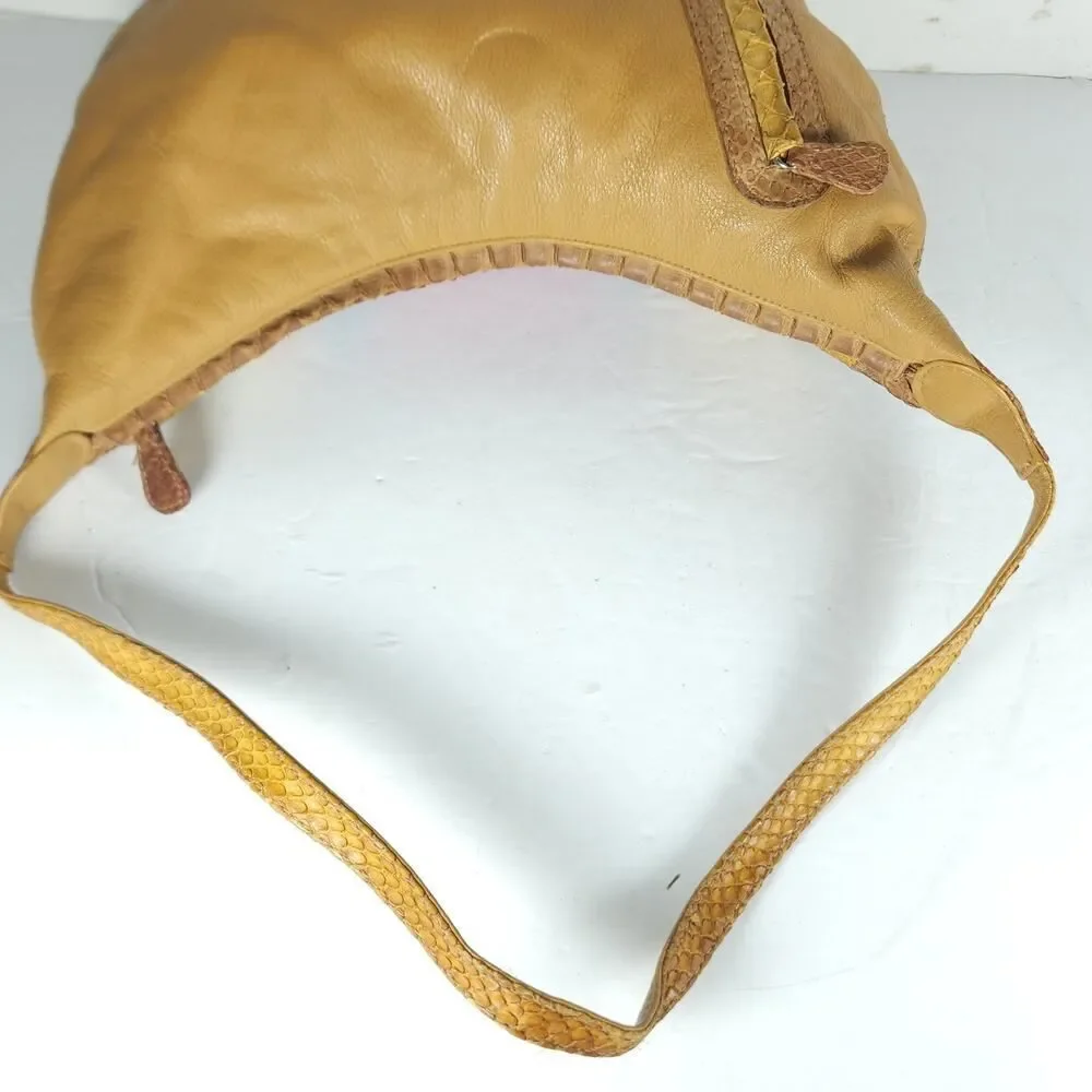 CARLOS FALCHI Fato A Mano Genuine Python Multicolor Hobo Bag Handbag